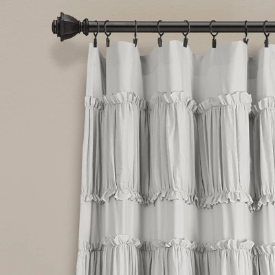 Set Of 2 Nova Ruffle Light Filtering Curtain Panels - Lush Décor 2 Set Of 2 Nova Ruffle Light Filtering Curtain Panels - Lush Décor - Image 2