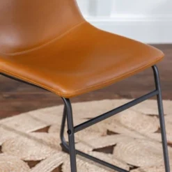 Set Of 2 Laslo Modern Upholstered Faux Leather Dining Chairs - Saracina Home -Default Template 1 GUEST fe245bc2 14e4 4821 9570 ac728abc73e4